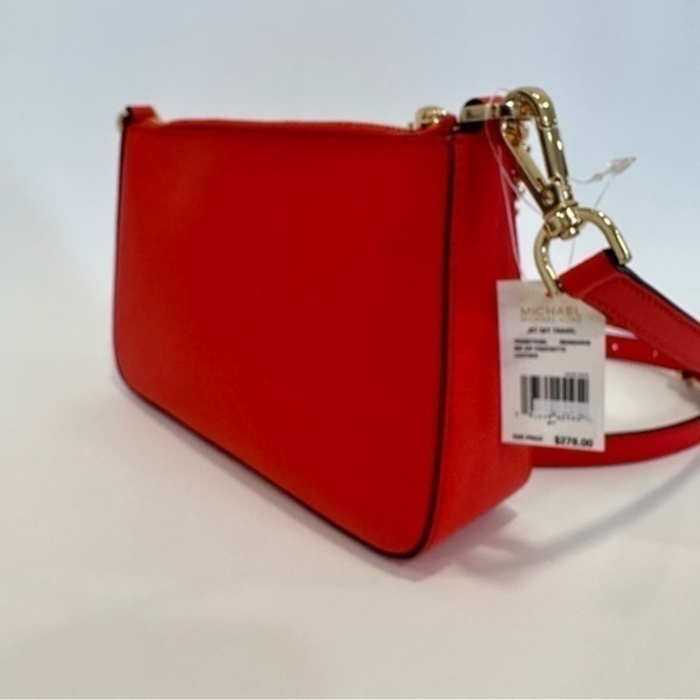 New Michael Kors Medium Zip Pouchette Crossbody Bag in Mandarin - Picture 9 of 15